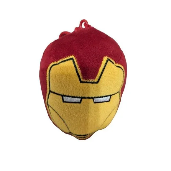 Iron Man Head Oversized Keychain Clip Plush Zipper‎ Marvel backpack clip school