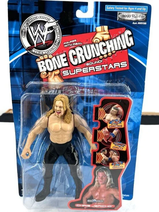 WWF Chris Jericho Bone Crunching Superstars Jakks Pacific 2001 NOS