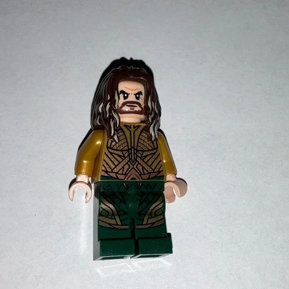 Aquaman with Dark Brown Long Hair and Dark Green Legs Minifigure