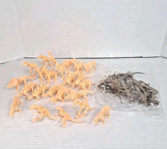 Skeleton Fossil Bone Dinosaur Toy Mini Lot of 35 3