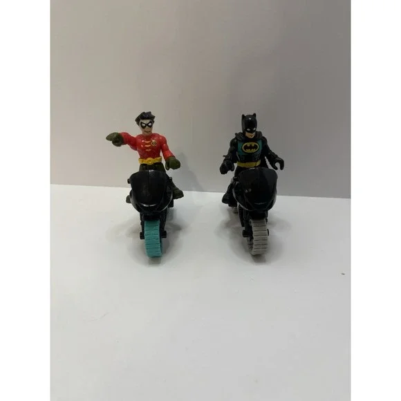 IMAGINEXT DC Super Friends BATMAN w Batcycle Motorcycle & Robin w Motorcycle