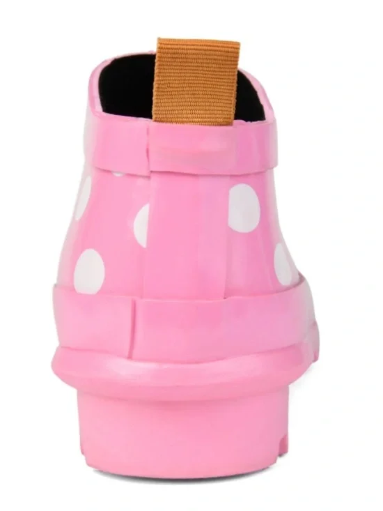 Pink Polka Dot Women's Rain Clog Boots Rainer