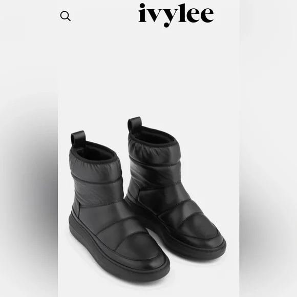 Ivylee Copenhagen Platform Moon boots Leather in black color EU size 36 = US 6.0