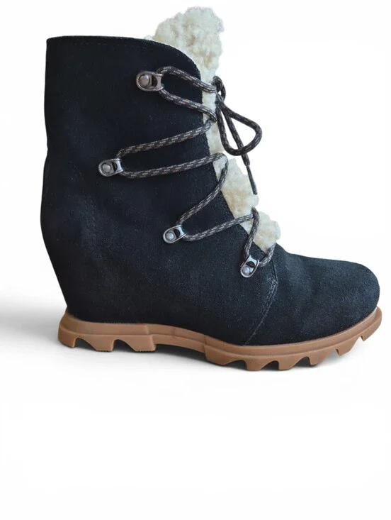 Sorel Women's Boots Joan of Arctic Wedge III Lace Cozy Shearling