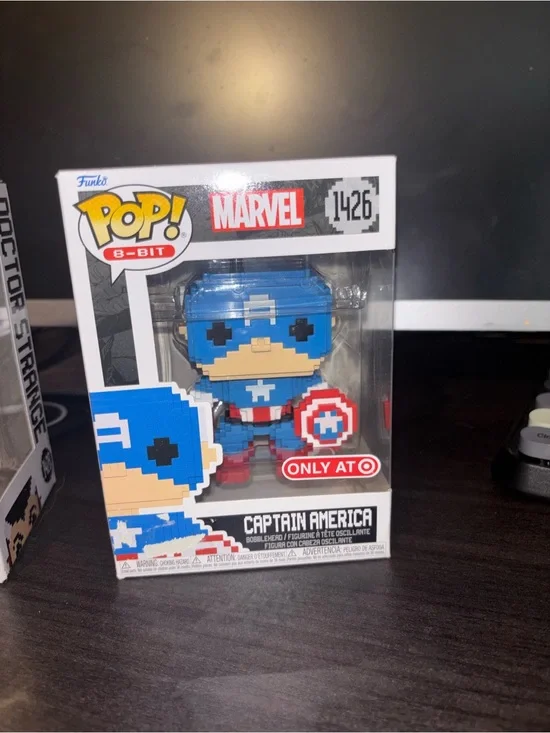 Funko Pop! Marvel Captain America 8-Bit - Blue / Red / White