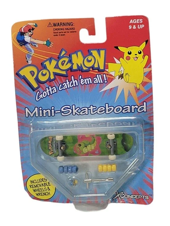 Pokemon CATERPIE Mini Skateboard (1999) X-Concepts Tech Deck SEALED NEW