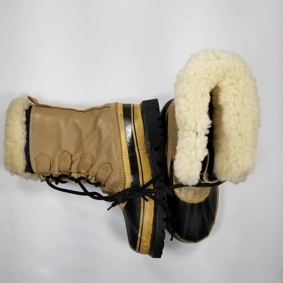 Sorel Caribou Boots Sz 4 Sherpa Lined Tan Women's Winter