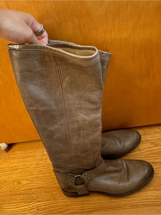Frye Harness Leather Boots knee high