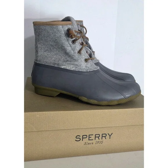 Sperry Women's Saltwater‎ Wool Rubber Grey Duck Boots Rain Boots Women's Size 11