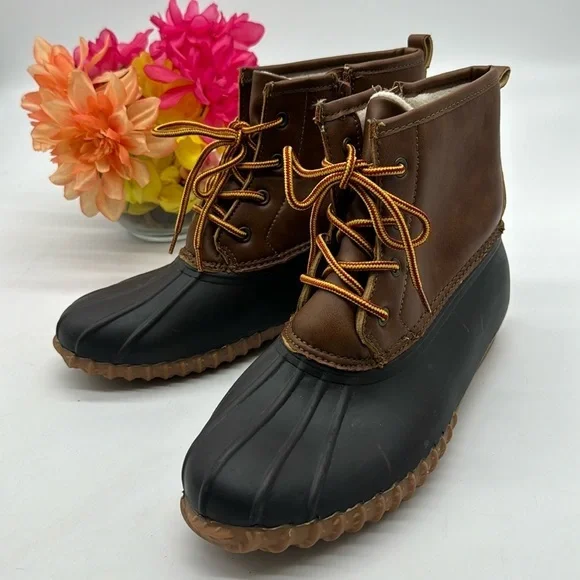 Portland Boot Company Brown Tan Duck Boots Size 10 WRB6419
