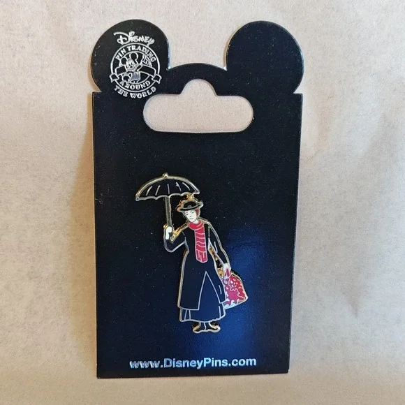 Disney Mary Poppins Pin Trading Black Red Umbrella Carpet Bag Enamel New