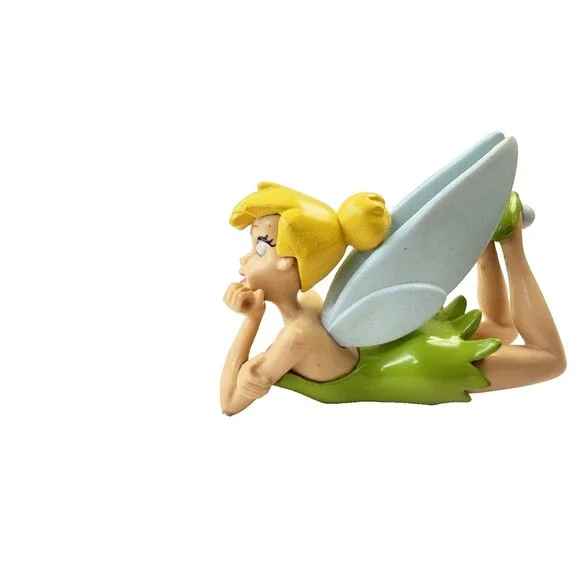 Vintage Disney Tinker Bell Mini PVC Figurine Lying Fairy Figure 2.5” Peter Pan
