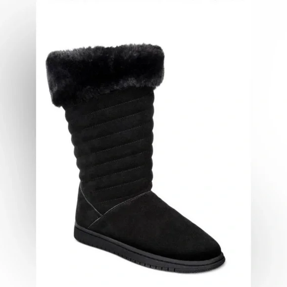 Style And Co Genuine Suede Uppers Novaa Black winter snow boots Size 9