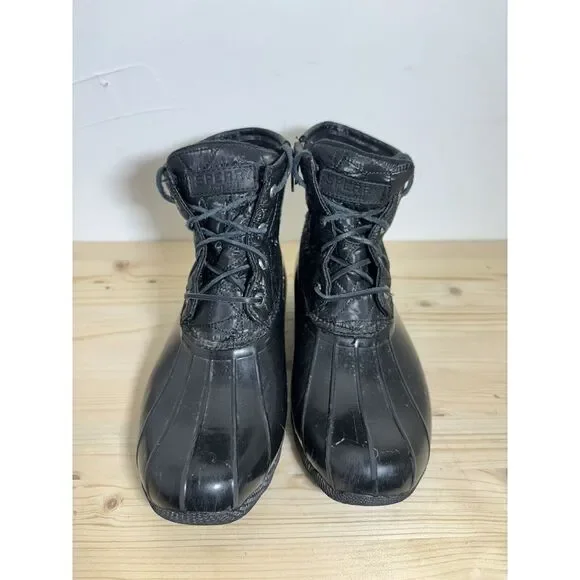 Sperry Saltwater Quilted‎ Duck Boot Women's Size 9 Black U11