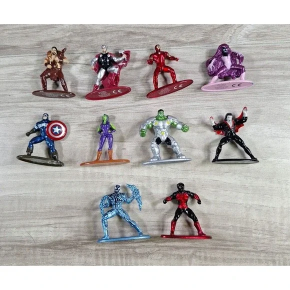 Jada Toys Marvel Nano Metalfigs Mini-Figures DieCast Metal Lot of 10