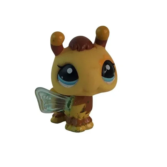 Littlest Pet Shop LPS #2203 Yellow Blythe Bee Blue Eyes Clear‎ Wings Figure