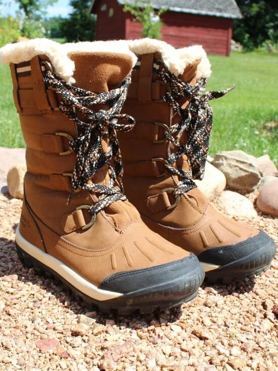 Bearpaw Desdemona Hickory Brown Suede Waterproof Winter Boots Women's Sz 8