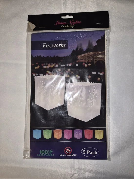 Fireworks Candle Bags - White (5 Pack)
