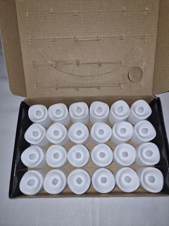 Battery Operated White LED Tea Light Candles - Pack of 24