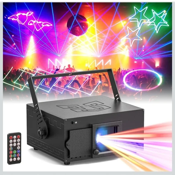 Party Lights RGB Stage Lighting Beam Animation 3D Laser Lights Patterns with DMX