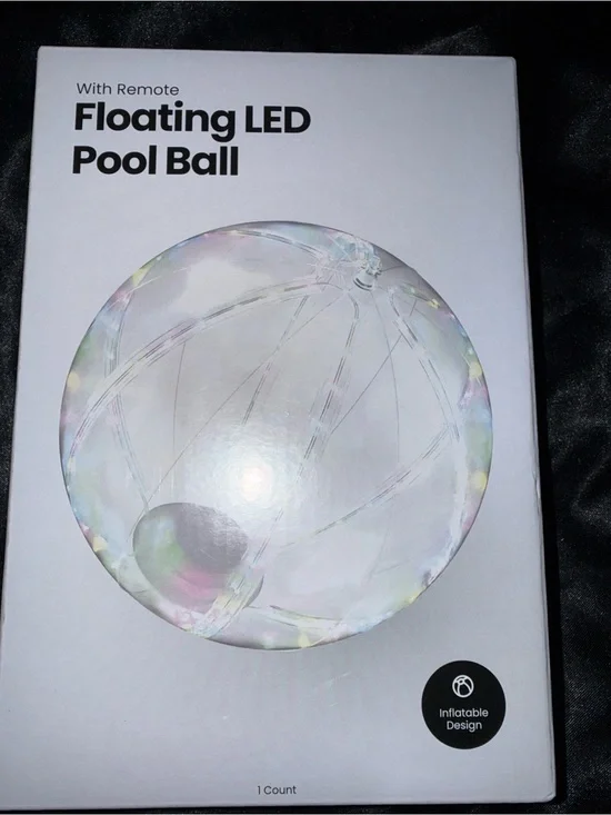 Floating LED Pool Ball - Clear/Iridescent