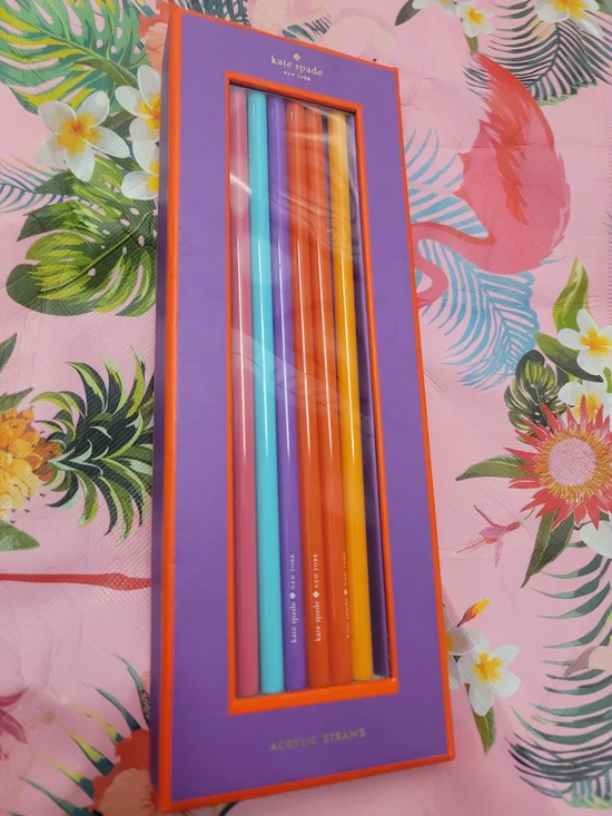 kate spade Acrylic Straw Set New 6pc