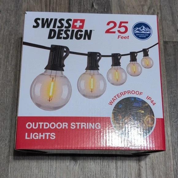 25 Feet Swiss Design Outdoor String Lights