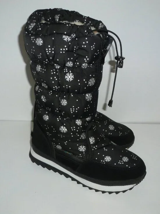 Dadawen Black & White Fur Lined Winter / Snow Boots - SZ 10