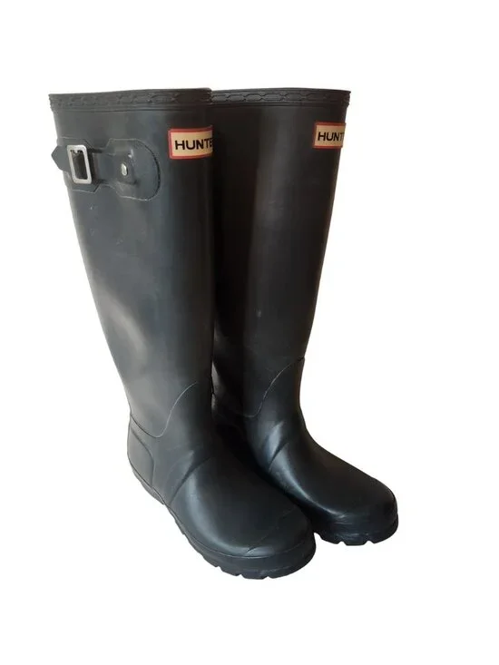 Hunter Original Tall Rain‎ Boots Matte green Womens Size 5 / Mens 4