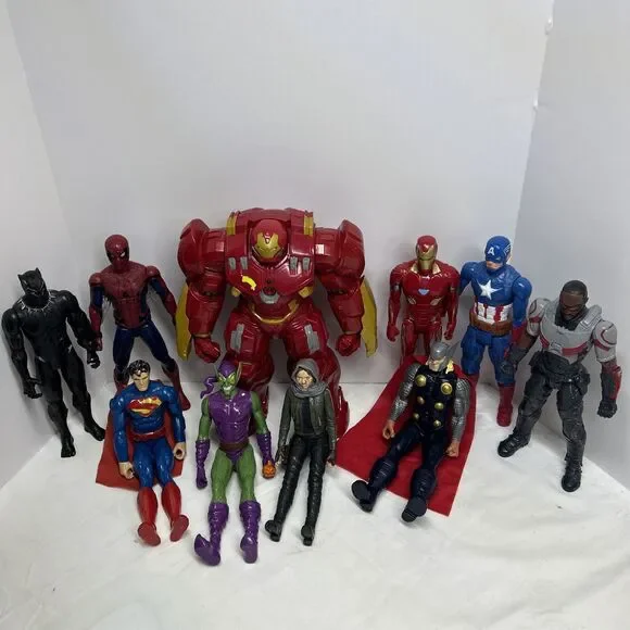 🔥Super Hero Action Figures Lot of 10 Marvel‎ Hasbro 12
