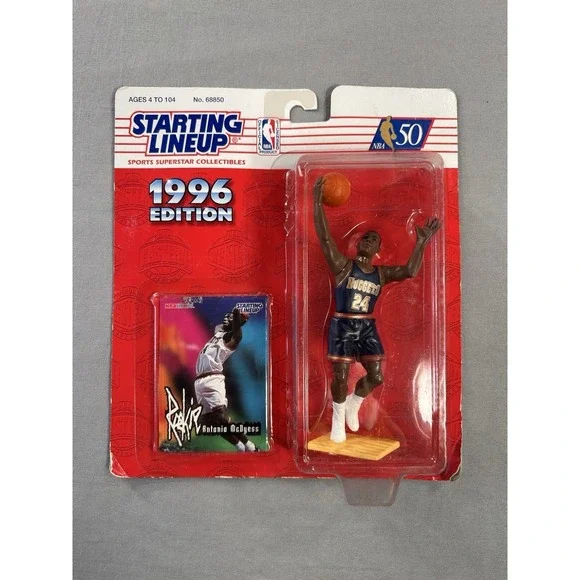 Vintage 1996 Kenner Starting Lineup NBA action figure Antonio McDyess Pkg Wear