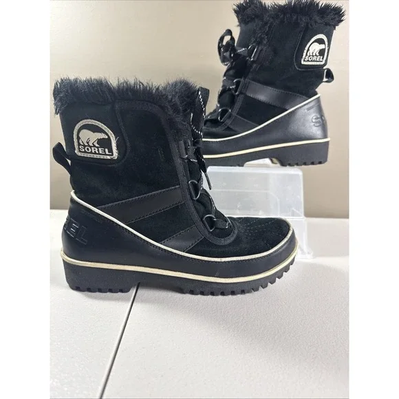 Sorel Tivoli II  Women Faux Fur‎  Suede Boots Waterproof Size US 6.5 Black