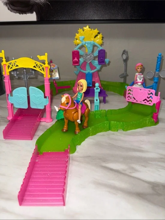 Barbie on the Go Carnival Track Playset White Pony & Figure