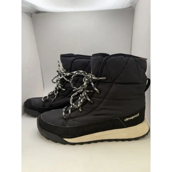 Adidas Choleah Padded Women's Size 7 Black White Winter Boots ART BB3966 Snow‎