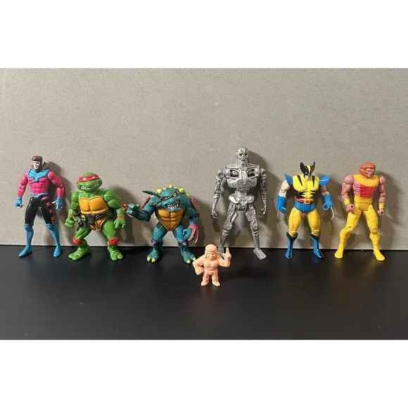 Vintage Toy Lot (Tmnt, X Men, Terminator, Muscle Men )‎