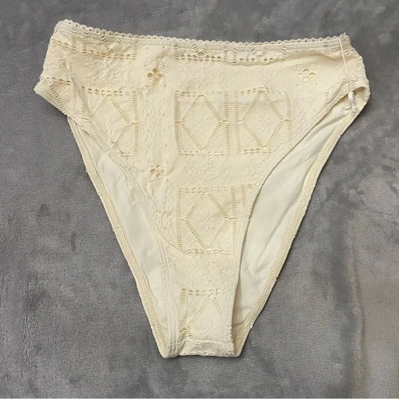 New! Frankie’s Bikinis Jenna High Waist Bikini Bottom in Angel Dust 10748