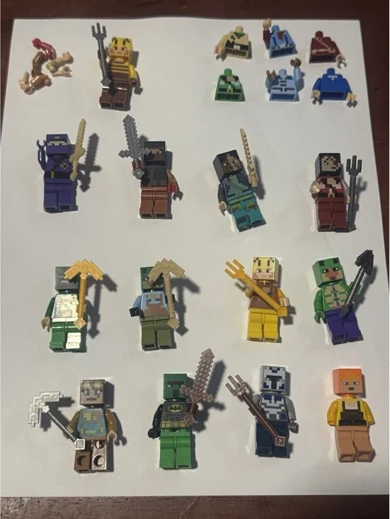 minecraft lego minifigures lot Plus Huge Bag Of Legos
