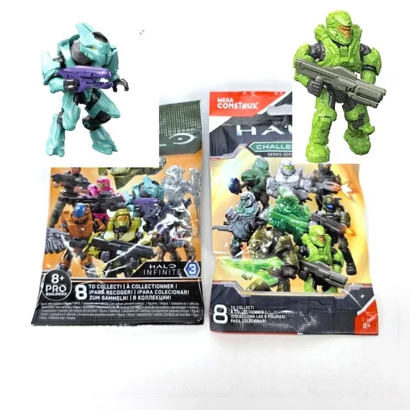 MEGA Halo Infinite 3 53TC Elite Ultra Cyan & Challenger Series Spartan Warmaster