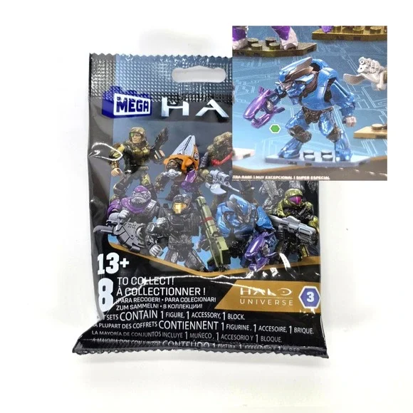 Mega Construx Halo Universe Series 3 Blue Elite Minor 63TC Mini Figure Sealed