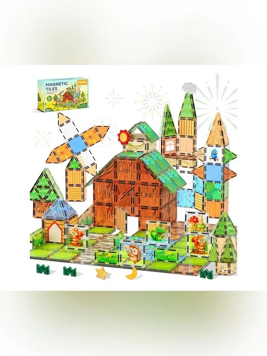 Magnetic Building Tiles Playset for Kids