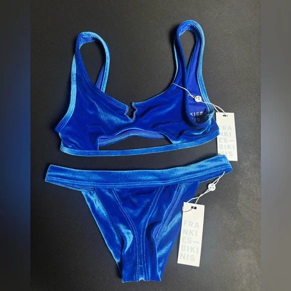 Frankie's Bikinis Cobalt Velvet Two-Piece Swim Set