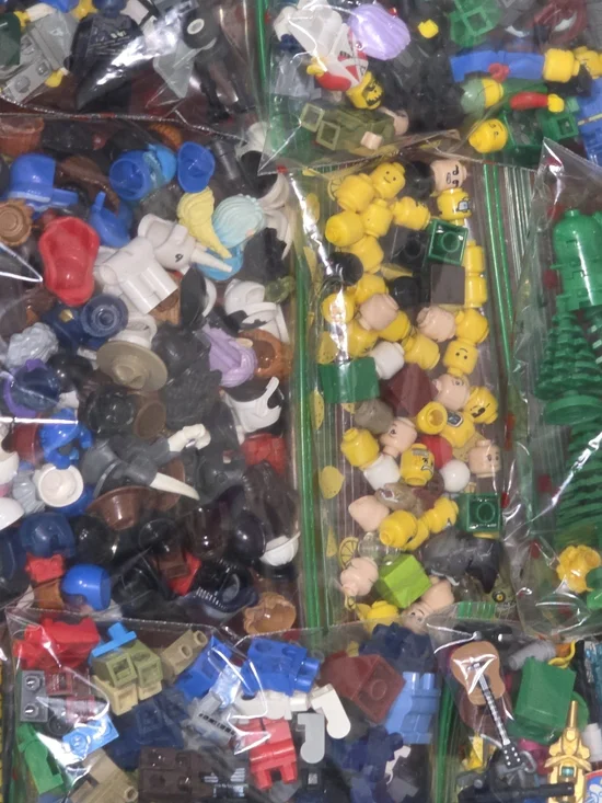 Lego Multicolor Heads, Hats & Accessories Lot — Yellow Heads Prominent