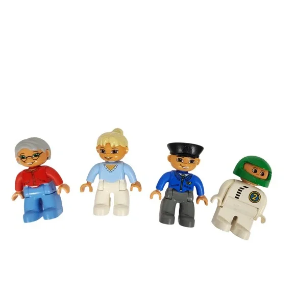 LEGO Duplo Figures Grandma Mom Policeman Race Car‎ Driver Set Lot