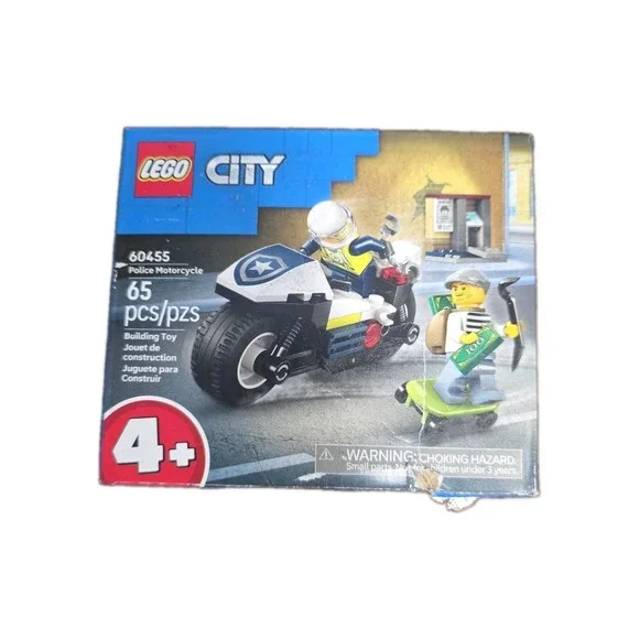 LEGO® City Motorcycle Chase Building Set 60455, 65 Pieces *Damaged Box*