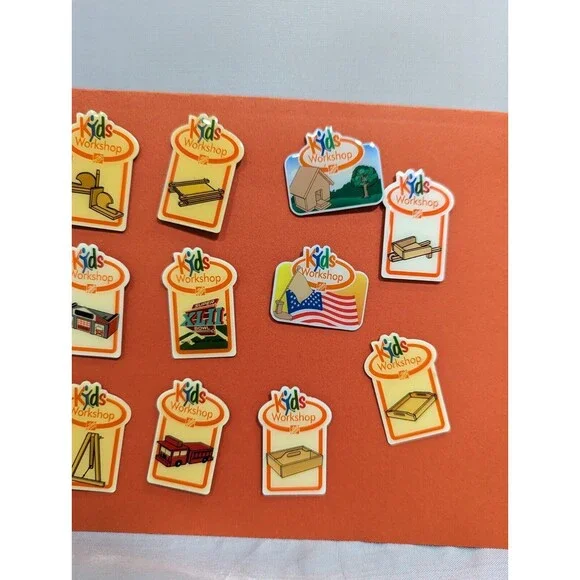 17 PCS HOME DEPOT KIDS WORKSHOP PINS with Pinbacks COLLECTABLES W/Superbowl
