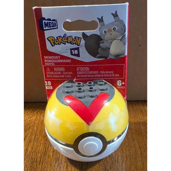 Mega Pokemon Skwovet Building Set 19 Pcs HNT92 Level Ball Galar Region Toy