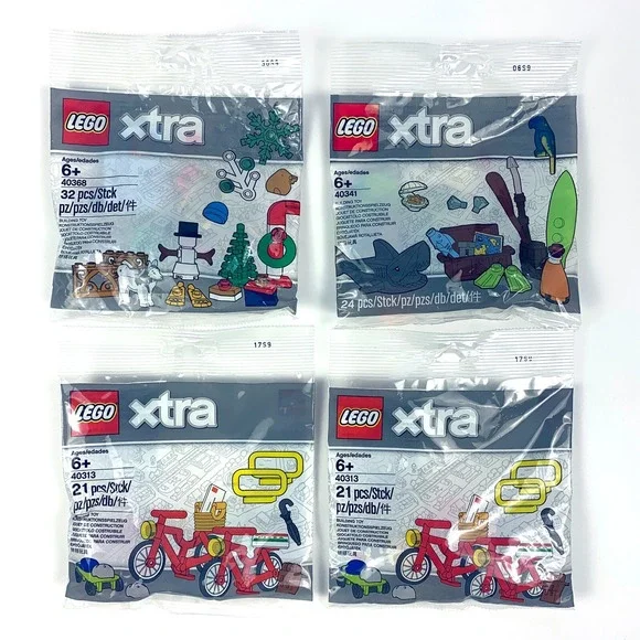 LEGO xtra 40313 x 2 Bike Pizza 40341 Shark Parrot‎ 40368 Husky Snow Shoes Tree