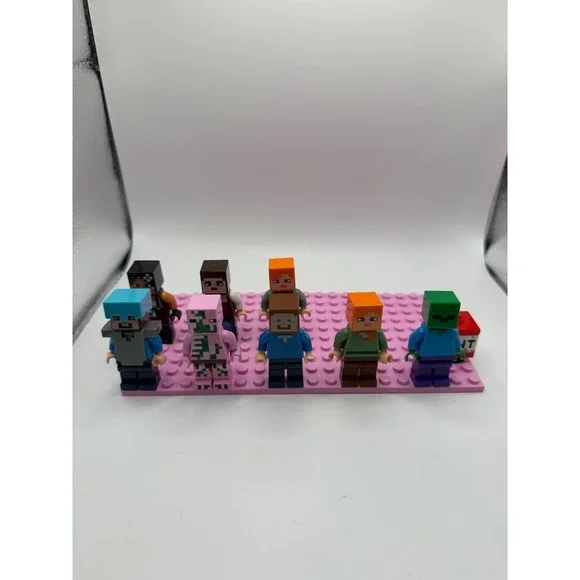 Lego Minecraft Minifigure Lot Steve Alex Zombie Creeper TNT Block‎ 8pc