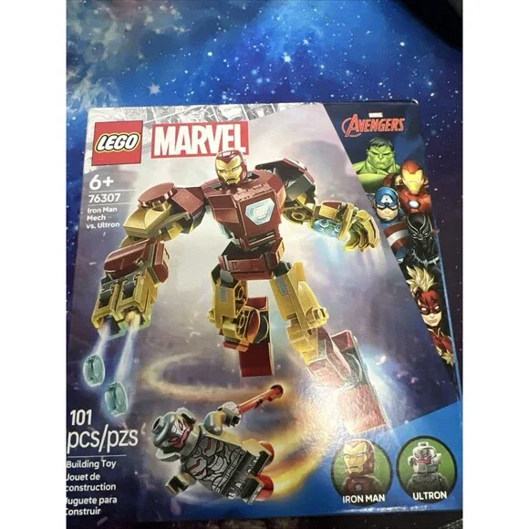 LEGO Marvel Iron Man Mech vs Ultron Superhero Building Toy 76307 gift avengers