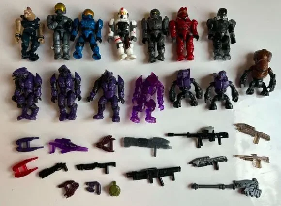 Halo Mega Bloks Construx Grunts UNSC Covenant Elite Jackal Figures Weapons Lot